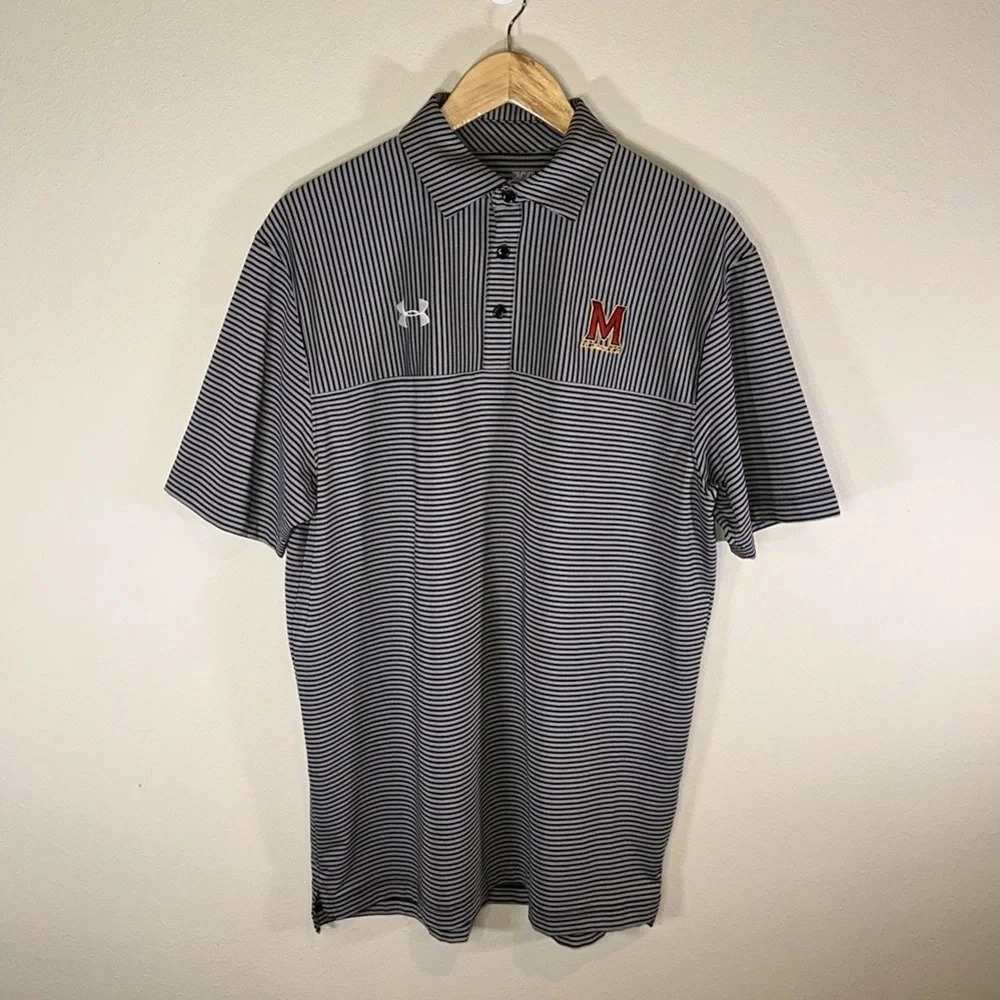 Men’s Under Armour Maryland Terrapins Short Sleeve Polo Shirt NWT Athletic